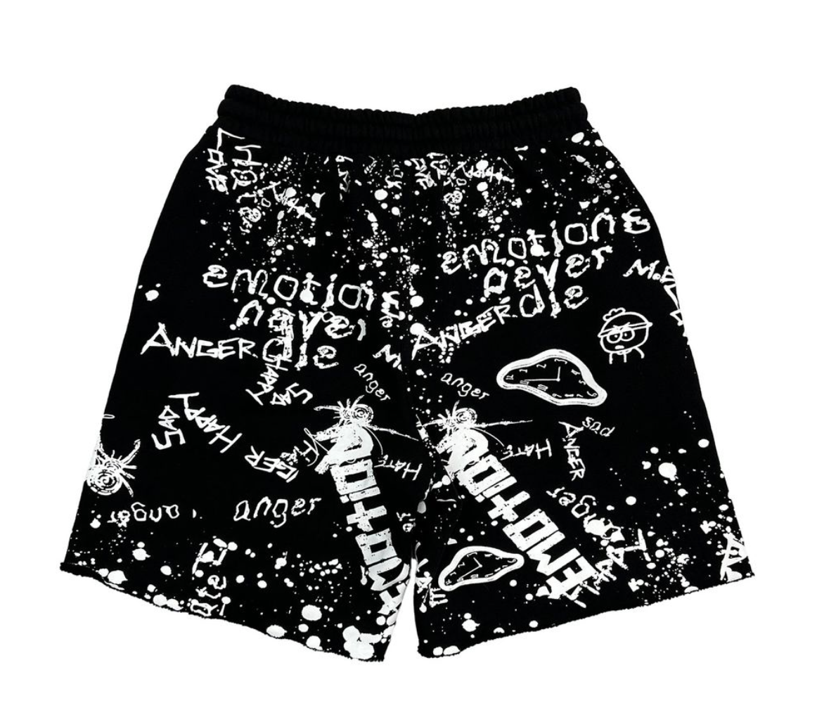 Mixed Emotion Black 'Graffiti' shorts