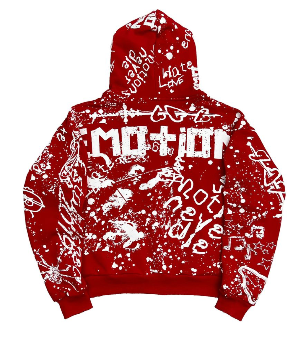 Mixed Emotion Red 'Graffiti' hoodie