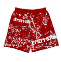 Mixed Emotion Red 'Graffiti' shorts