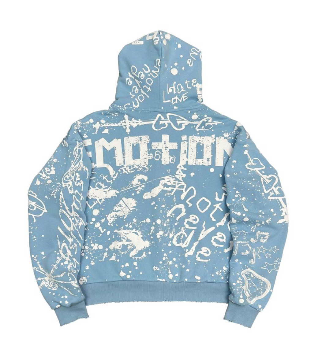 Mixed Emotion Blue 'Graffiti' hoodie