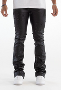 KD2252 COATED BLACK PREMIUM FIREWORK RHINESTONE STACK DENIM