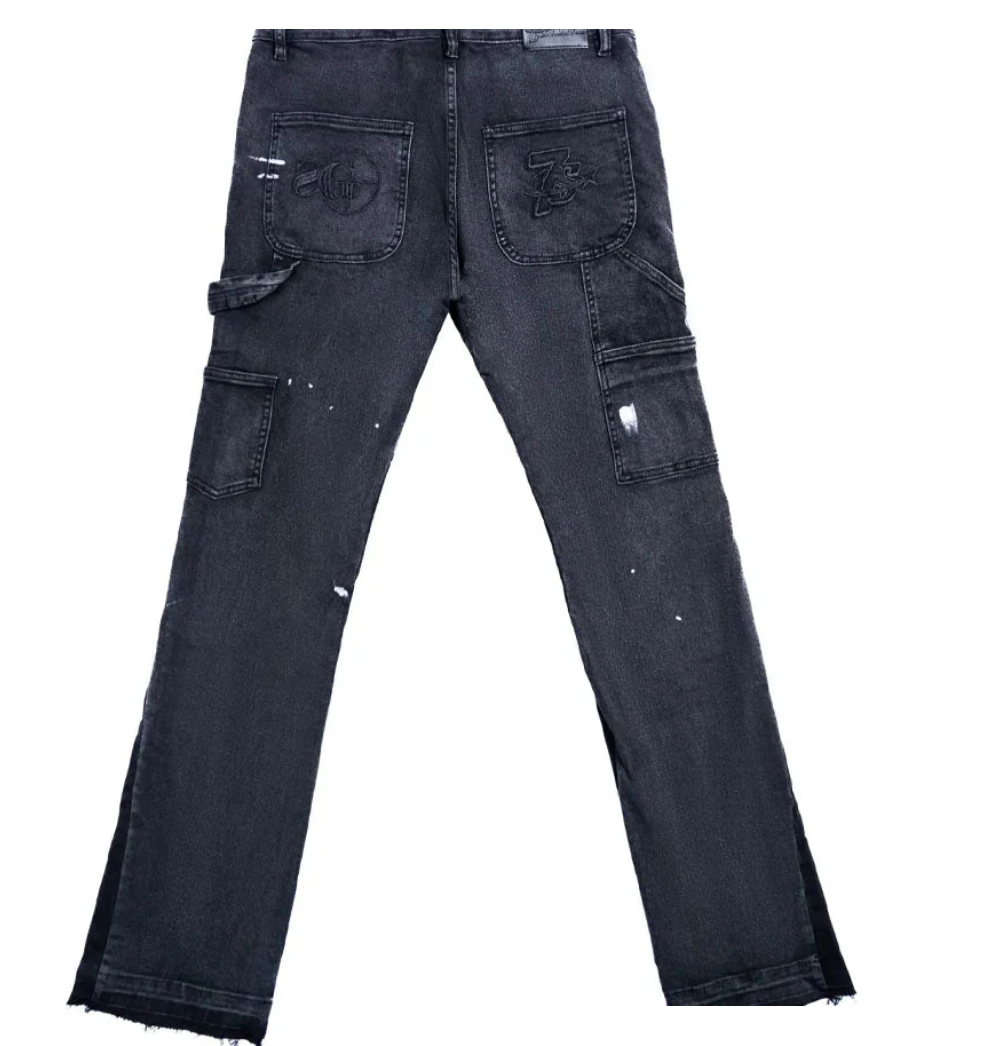 Triple Sevens 777 Black Flared Denim