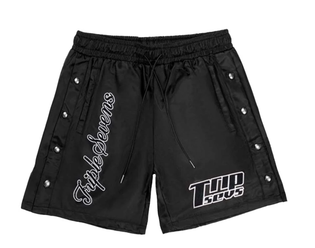 Triple Sevens 777 Black Nylon Shorts