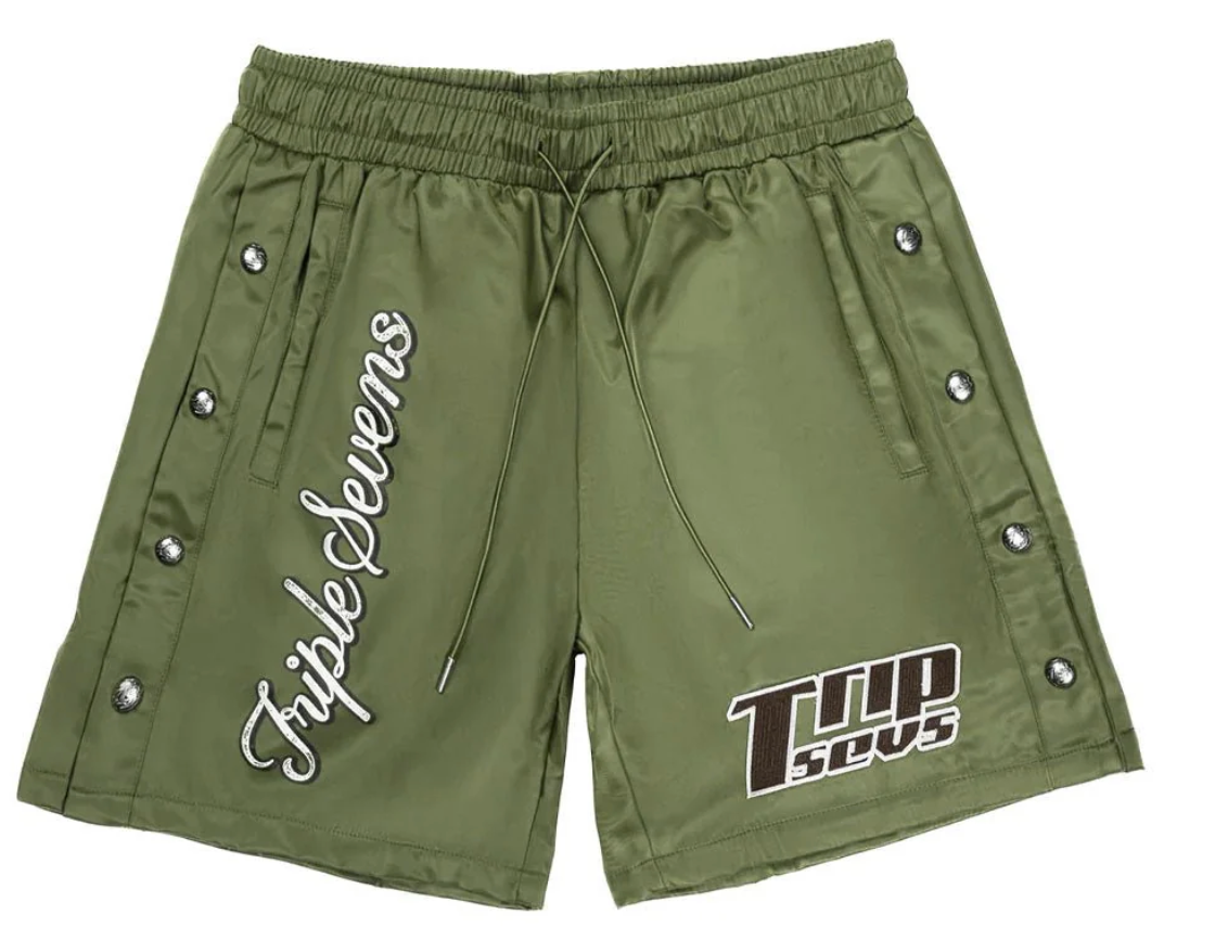 Triple Sevens 777 Green Nylon Shorts