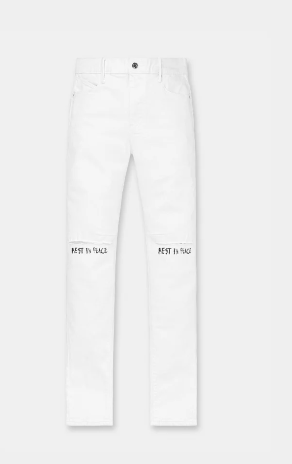 RTA MF24D624- BRYANT SKINNY JEAN | WHITE REST IN PEACE