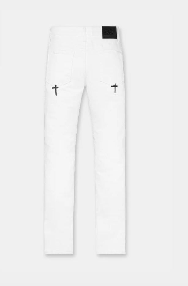 RTA MF24D624- BRYANT SKINNY JEAN | WHITE REST IN PEACE