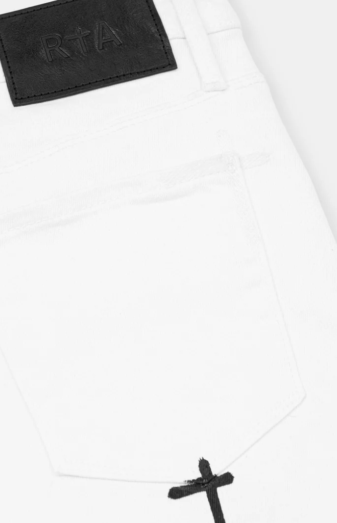 RTA MF24D624- BRYANT SKINNY JEAN | WHITE REST IN PEACE