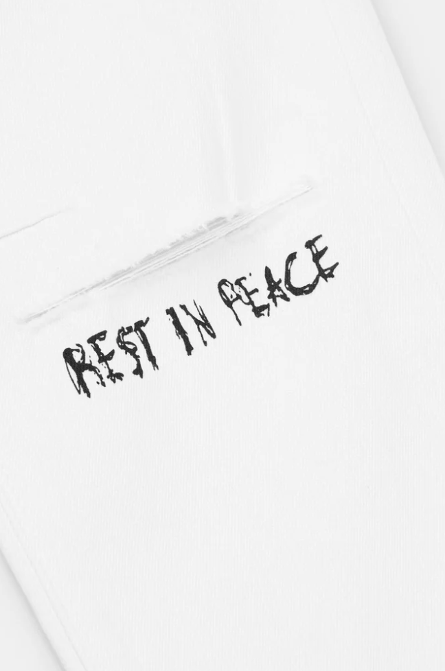 RTA MF24D624- BRYANT SKINNY JEAN | WHITE REST IN PEACE