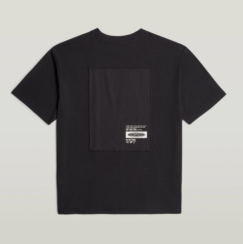 D28886-E385-6484 GSTAR TEE BACK APPLIQUE RELAZED R T