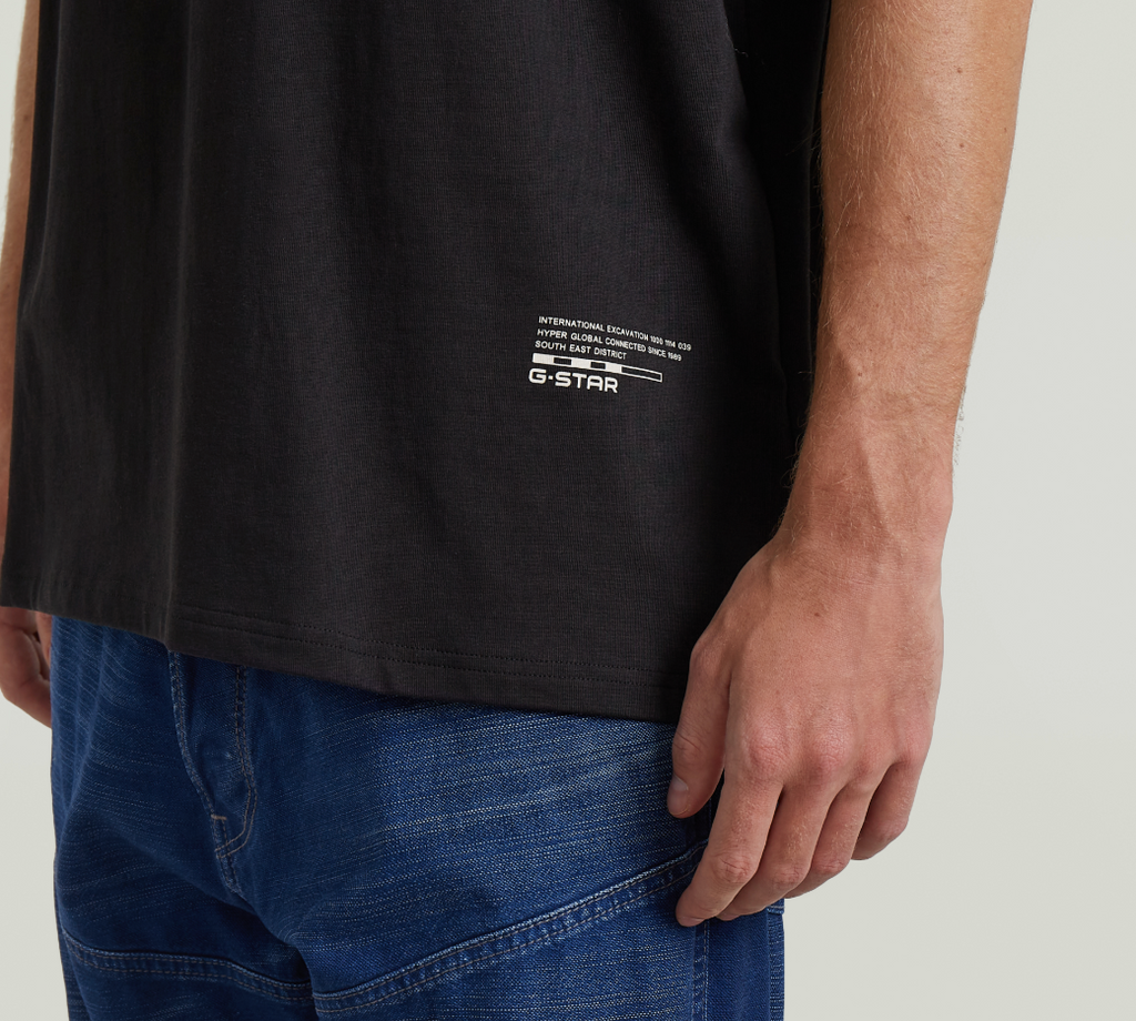 D28886-E385-6484 GSTAR TEE BACK APPLIQUE RELAZED R T