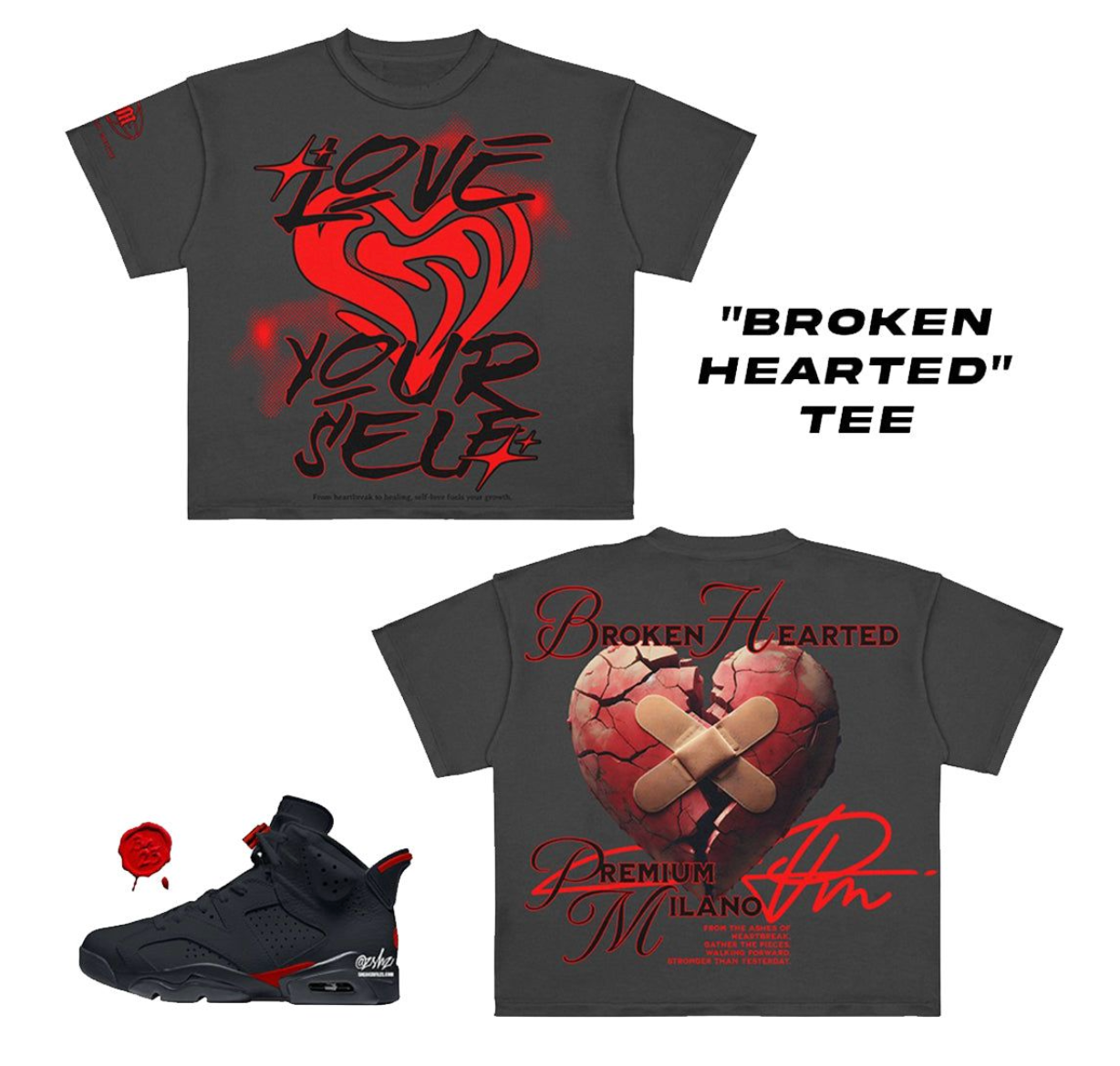 Premium Milano Tee Broken Hearted PREM-CT261-112