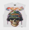 Godspeed Sleeveless White Tee Badges of Honor