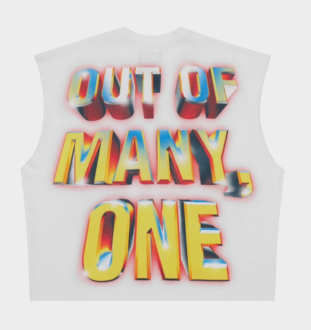 Godspeed Sleeveless White Tee Badges of Honor