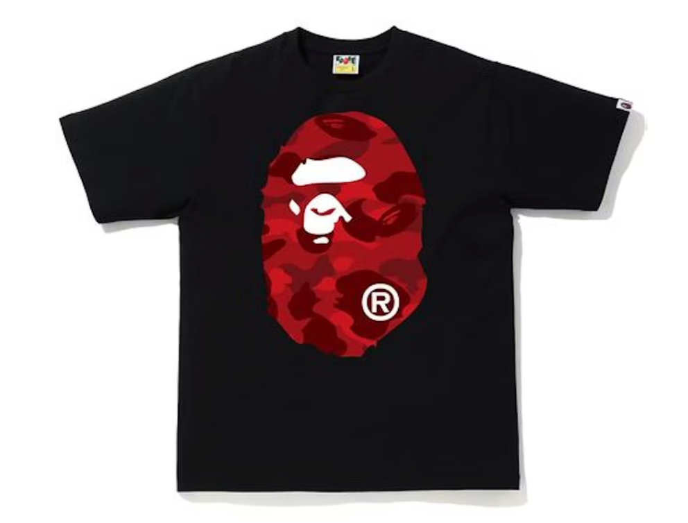 BAPE TEE RED CAMO BIG APE HEAD
