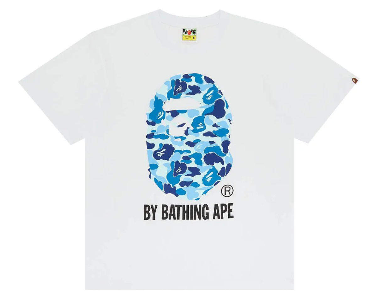 BAPE TEE ABC CAMO WHITE BLUE BY BATHING APE