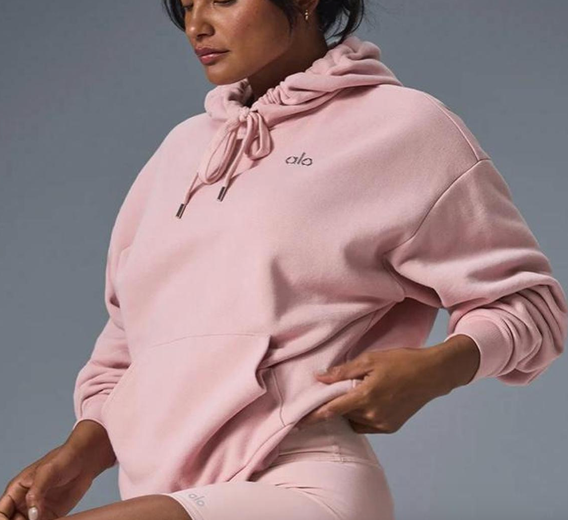 Alo Pink Yoga Accolade Hoodie Ballet Pink
