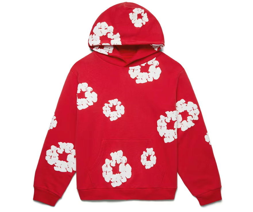 Denim Tears Hoodie Red  White The Cotton Wreath Sweatshirt