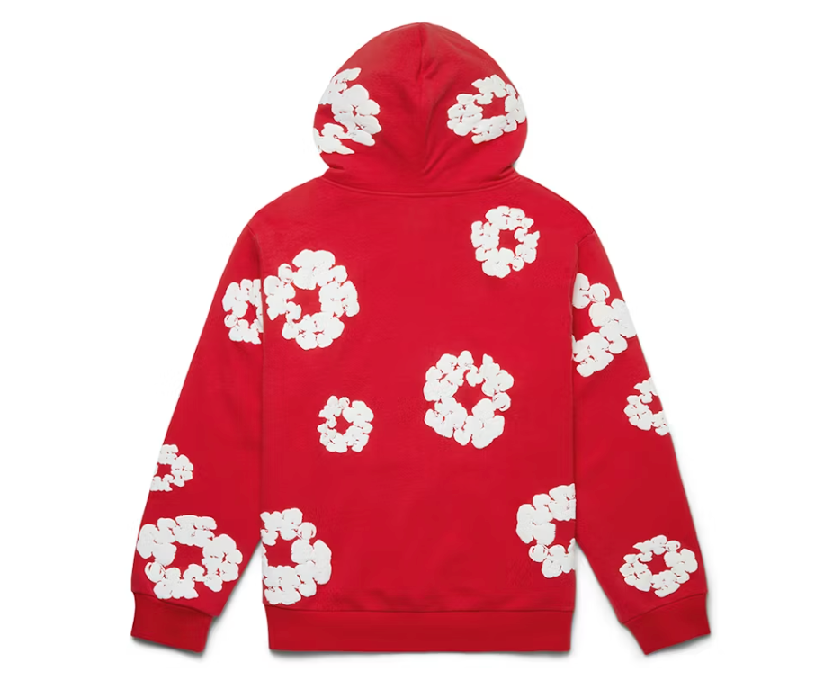Denim Tears Hoodie Red  White The Cotton Wreath Sweatshirt