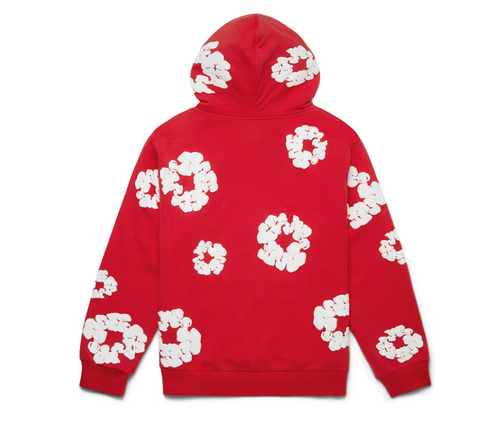Denim Tears Hoodie Red  White The Cotton Wreath Sweatshirt