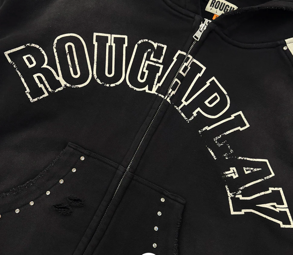 Rough Play  Black Stripe Hoodie