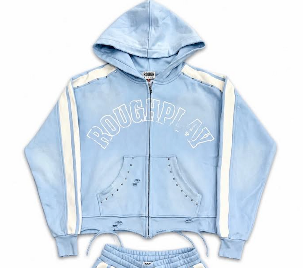 Rough Play Baby Blue Stripe Hoodie