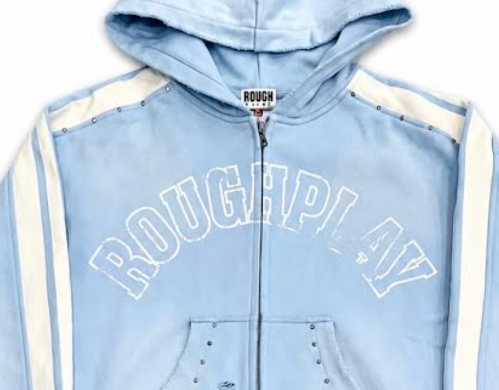 Rough Play Baby Blue Stripe Hoodie