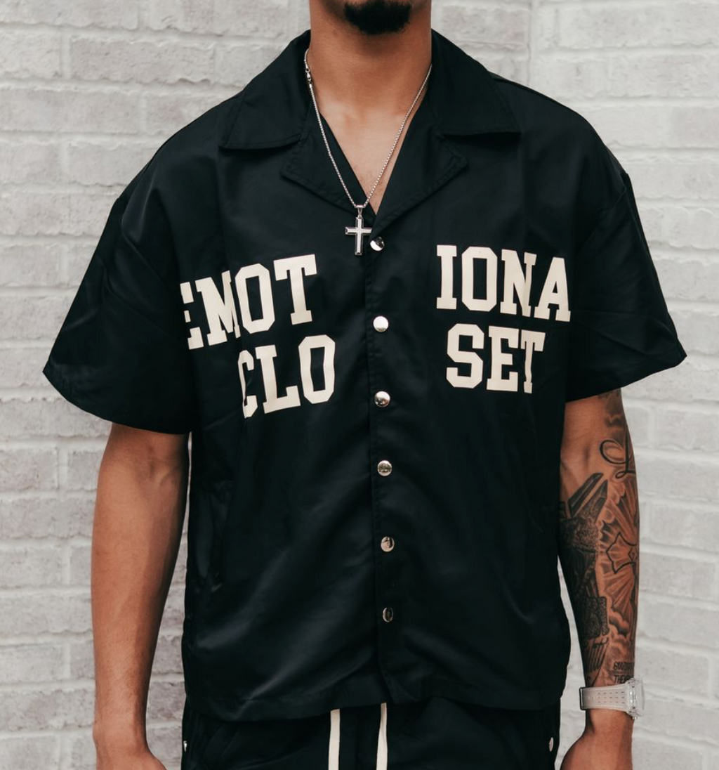 Mixed Emotion Black “Backyard” Nylon Shirt