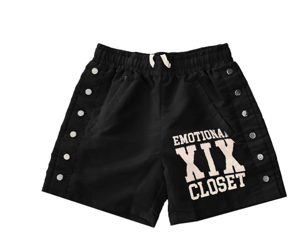 Mixed Emotion Black “Backyard” Nylon Shorts