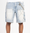 GUAPI SHORT AQUA BLUE SPIDER DENIM