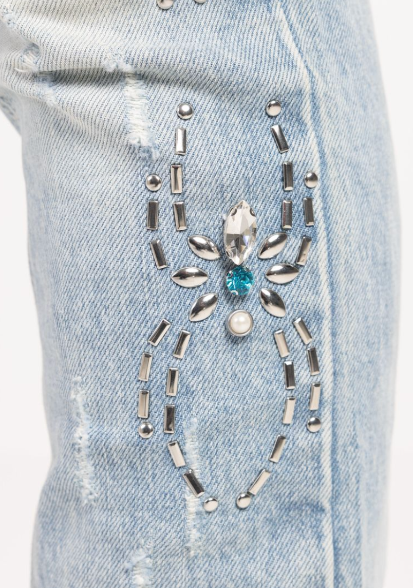 GUAPI JEANS AQUA BLUE SPIDER DENIM