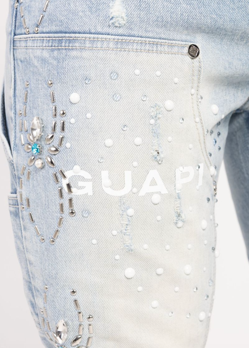 GUAPI JEANS AQUA BLUE SPIDER DENIM