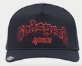 GODSPEED HAT BLACK BLACK RED FOREVER TRUCKER