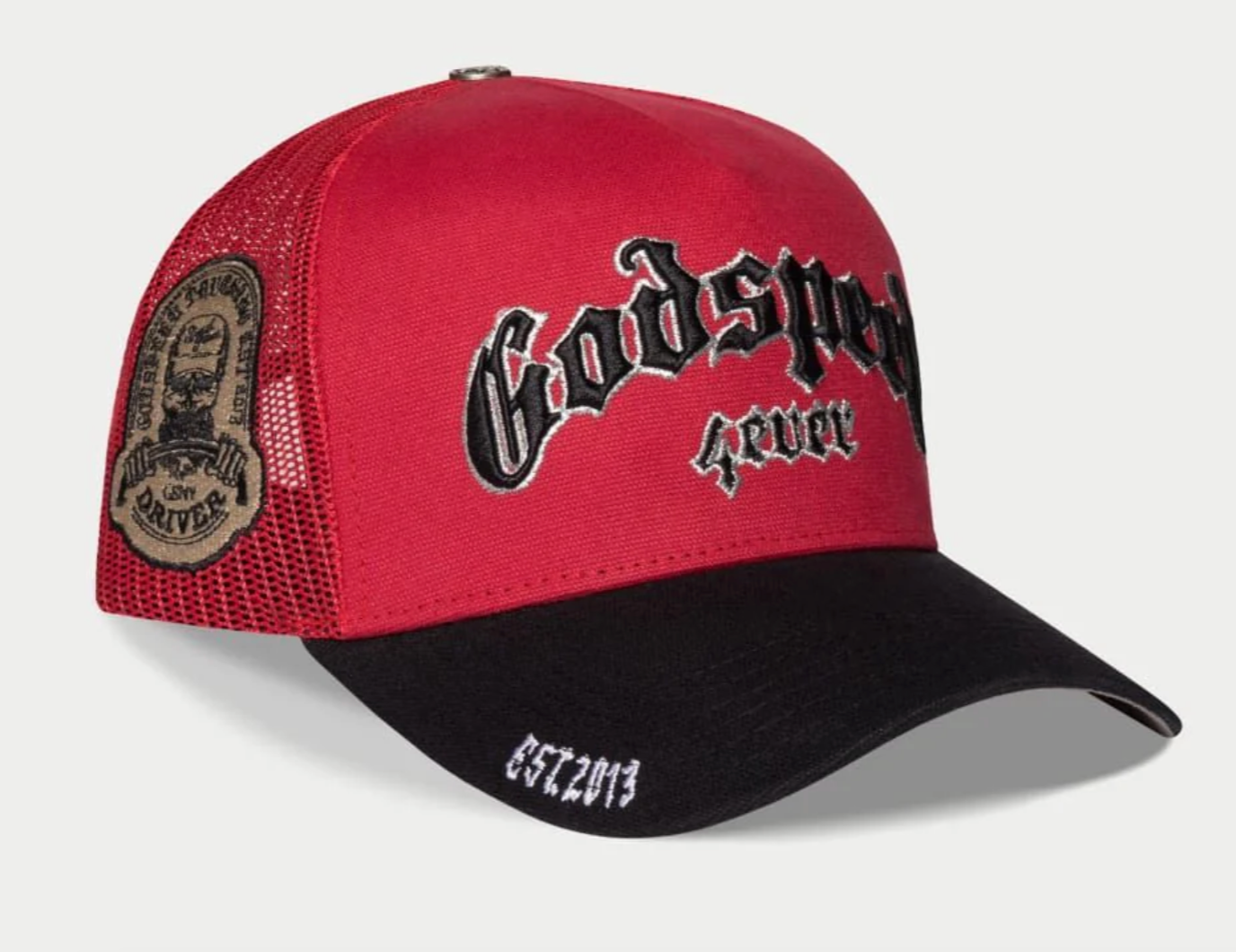 GODSPEED HAT RED BLACK FOREVER TRUCKER