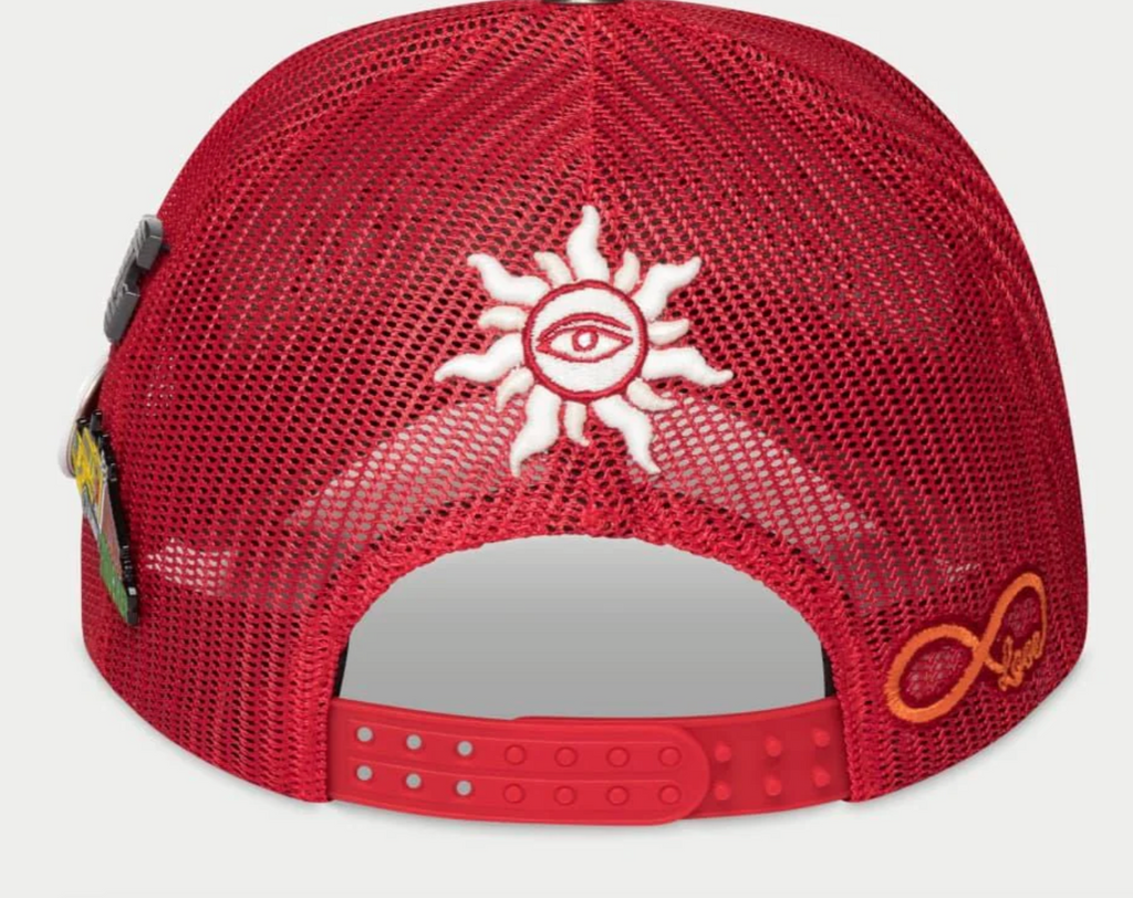 GODSPEED HAT RED BLACK FOREVER TRUCKER
