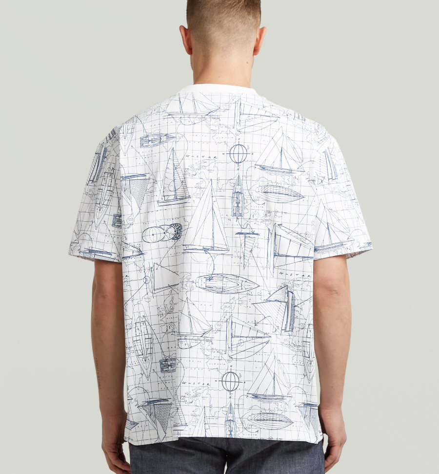 D28904-E400 GSTAR TEE AOP RELAXED WHITE
