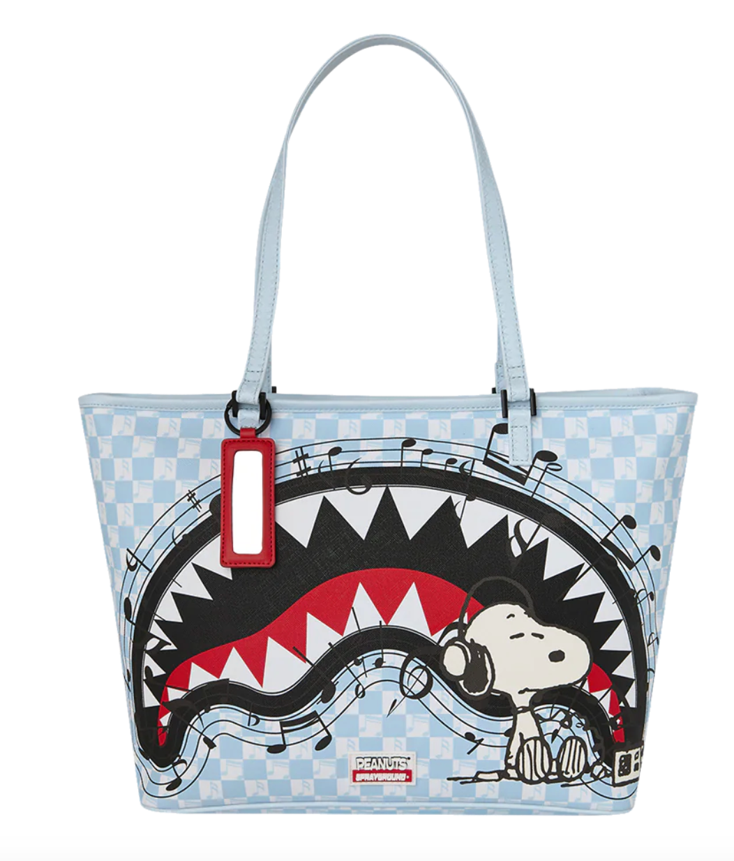 SGT9456 PEANUTS SNOOPY TUNED UP & TUNED OUT TOTE