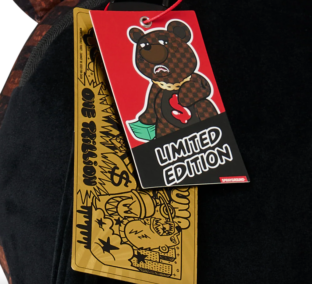 SGB9308 BEAR SHARKS IN PARIS GRIN & GRIND MONEYBEAR BACKPACK