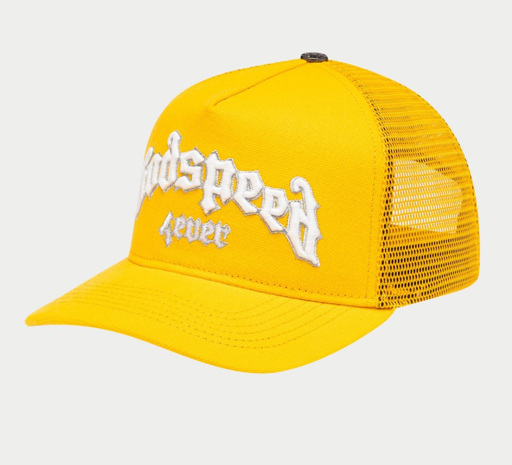 GODSPEED HAT YELLOW WHITE GS FOREVER TRUCKER