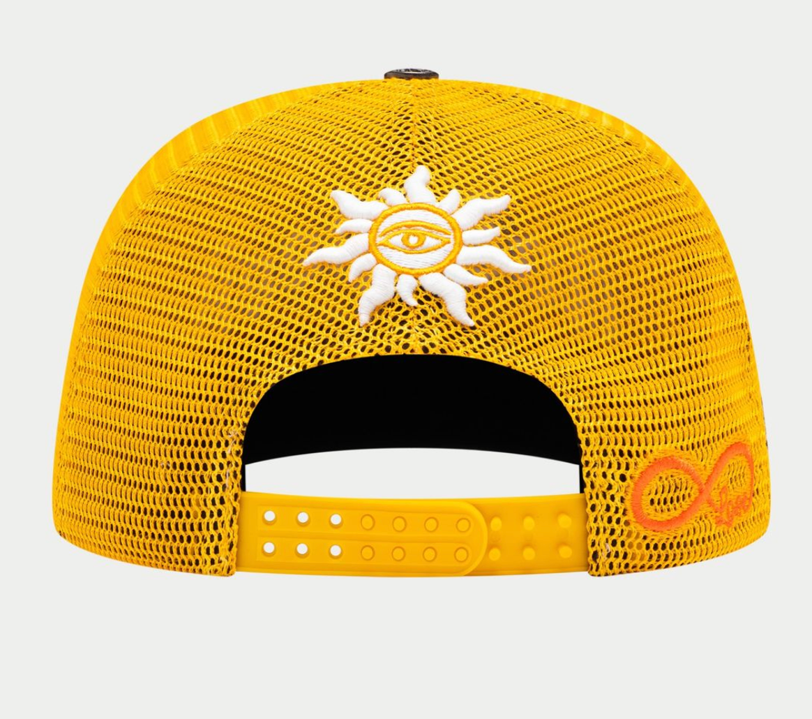 GODSPEED HAT YELLOW WHITE GS FOREVER TRUCKER