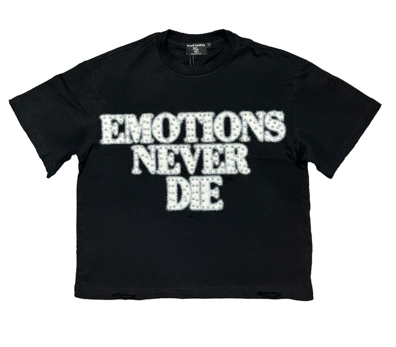Mixed Emotion Tee Black ‘End’ Rhinestone Tee
