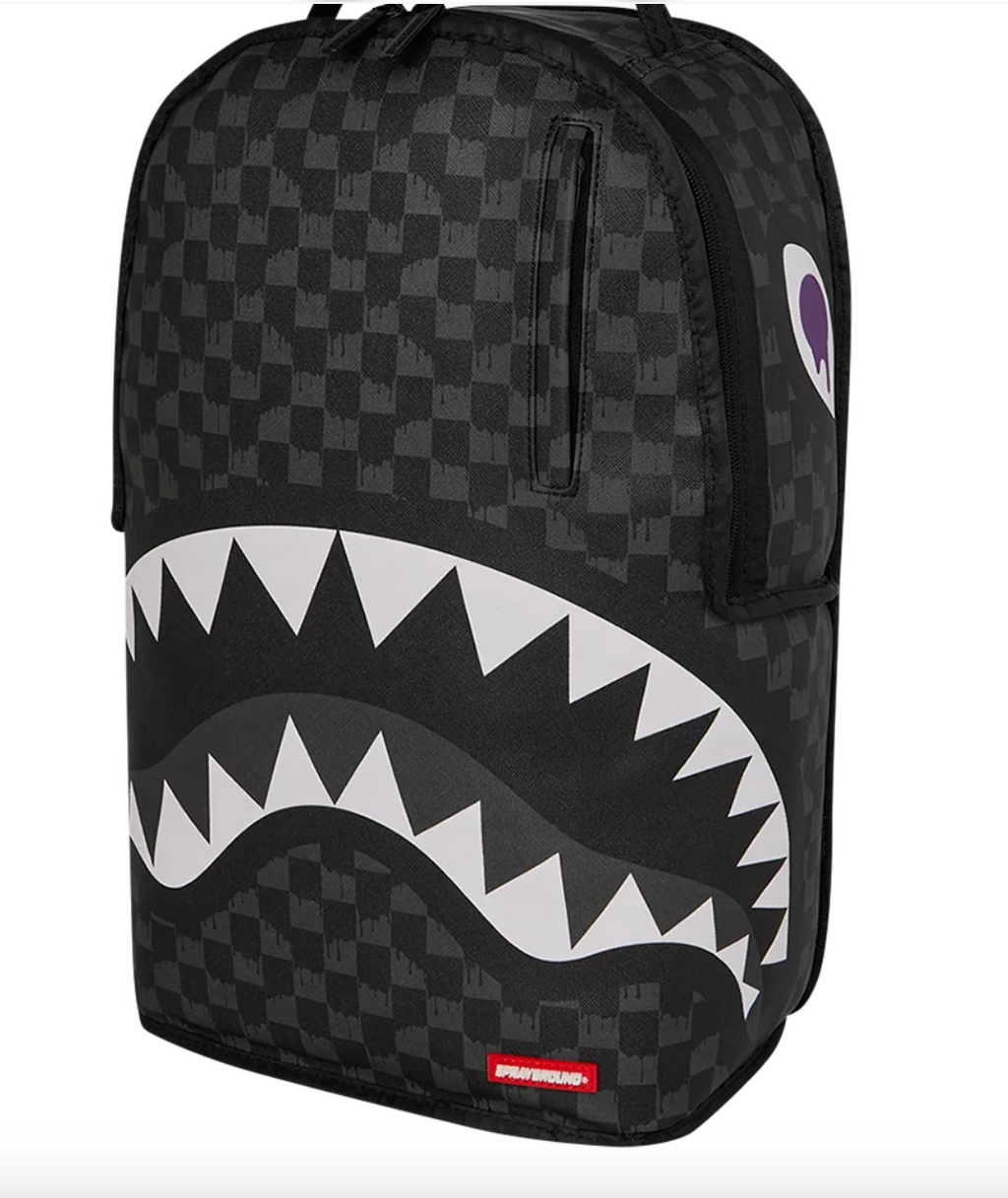 SGB REVERSE MODE - PURPLE VELOUR TO BLACK CHECK BACKPACK