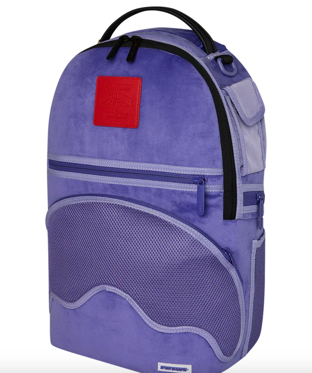 SGB REVERSE MODE - PURPLE VELOUR TO BLACK CHECK BACKPACK