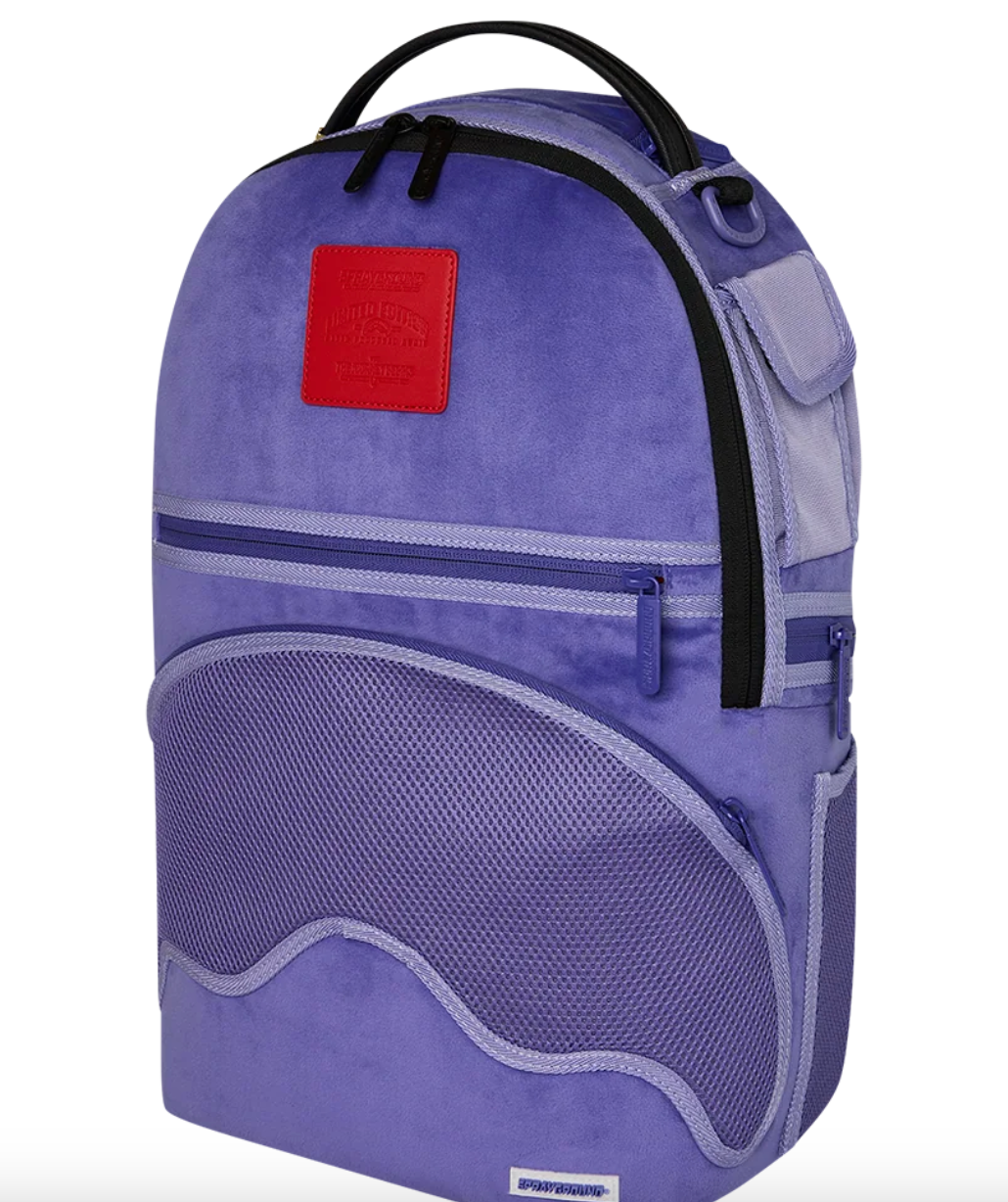 SGB REVERSE MODE - PURPLE VELOUR TO BLACK CHECK BACKPACK