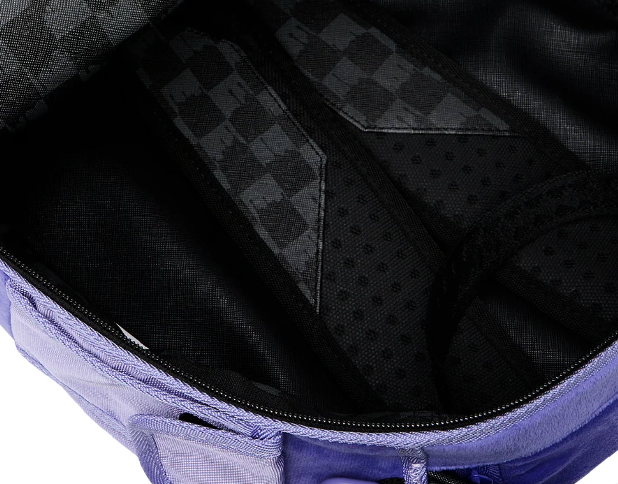 SGB REVERSE MODE - PURPLE VELOUR TO BLACK CHECK BACKPACK