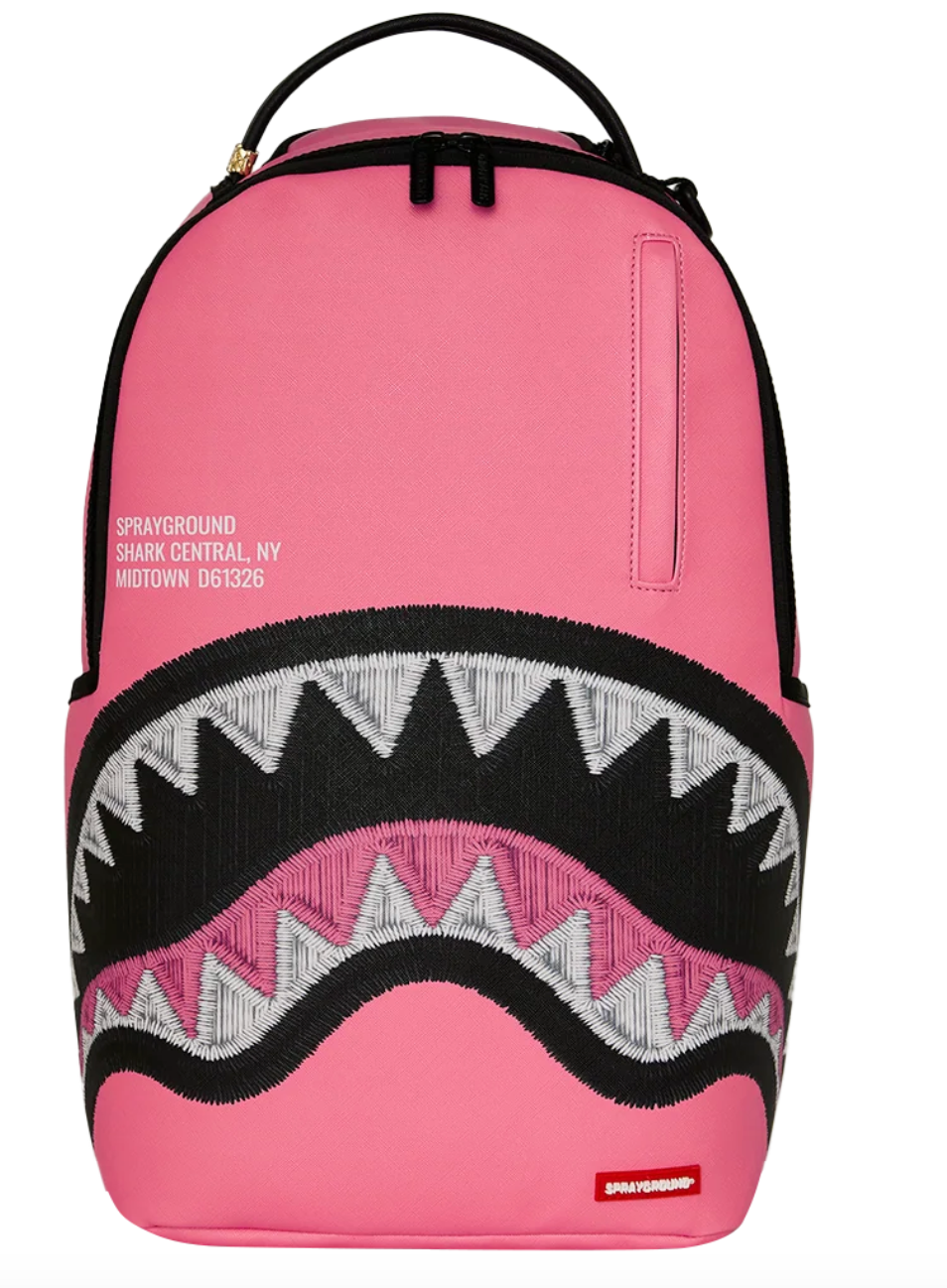 SGB SHARK CENTRAL EMBROIDERED PINK EFFECT BACKPACK