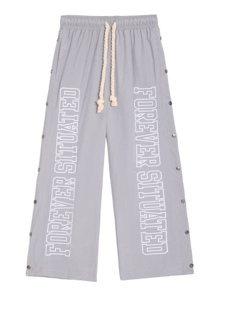 Forever Situated Nylon Track Pants Grey