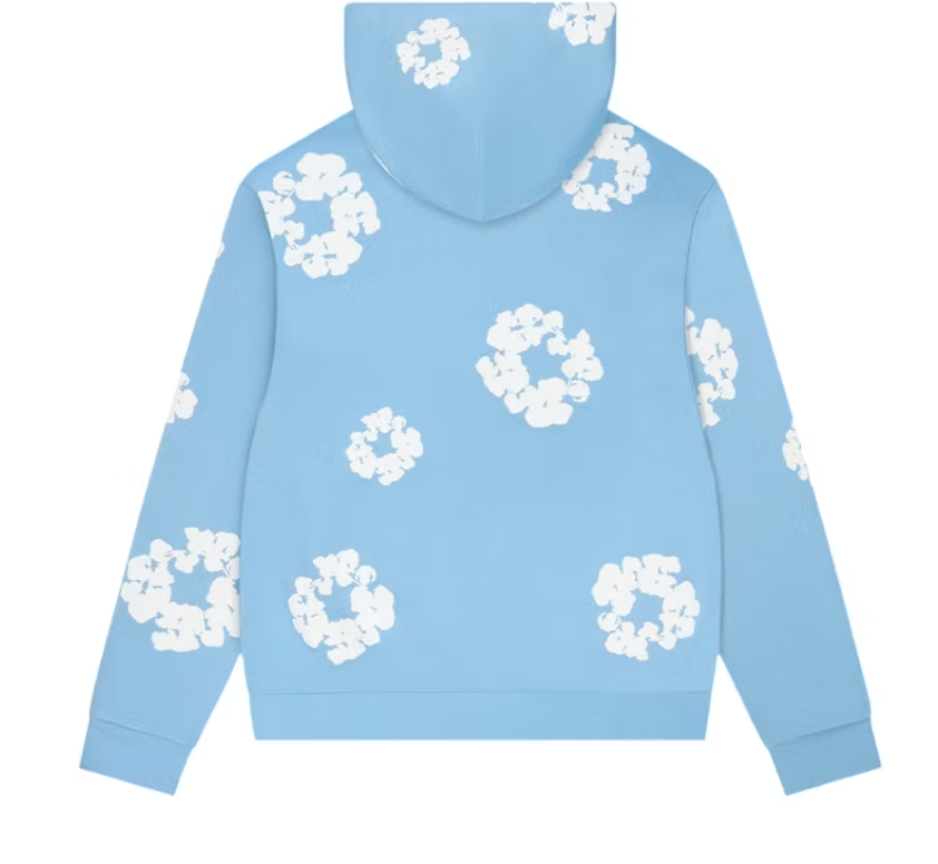 Denim Tears Hoodie Baby Blue The Cotton Wreath Sweatshirt