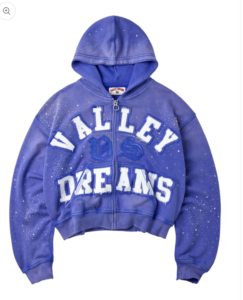 VALE FOREVER CLASSICO ZIP UP HOODIE SAPPHIRE BLUE
