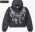 VALE FOREVER BIG CHAIN BEJEWELED HOODIE BLACK