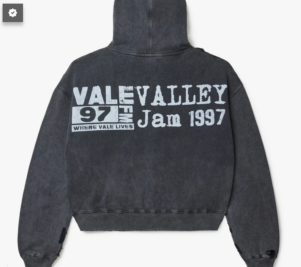 VALE FOREVER BIG CHAIN BEJEWELED HOODIE BLACK